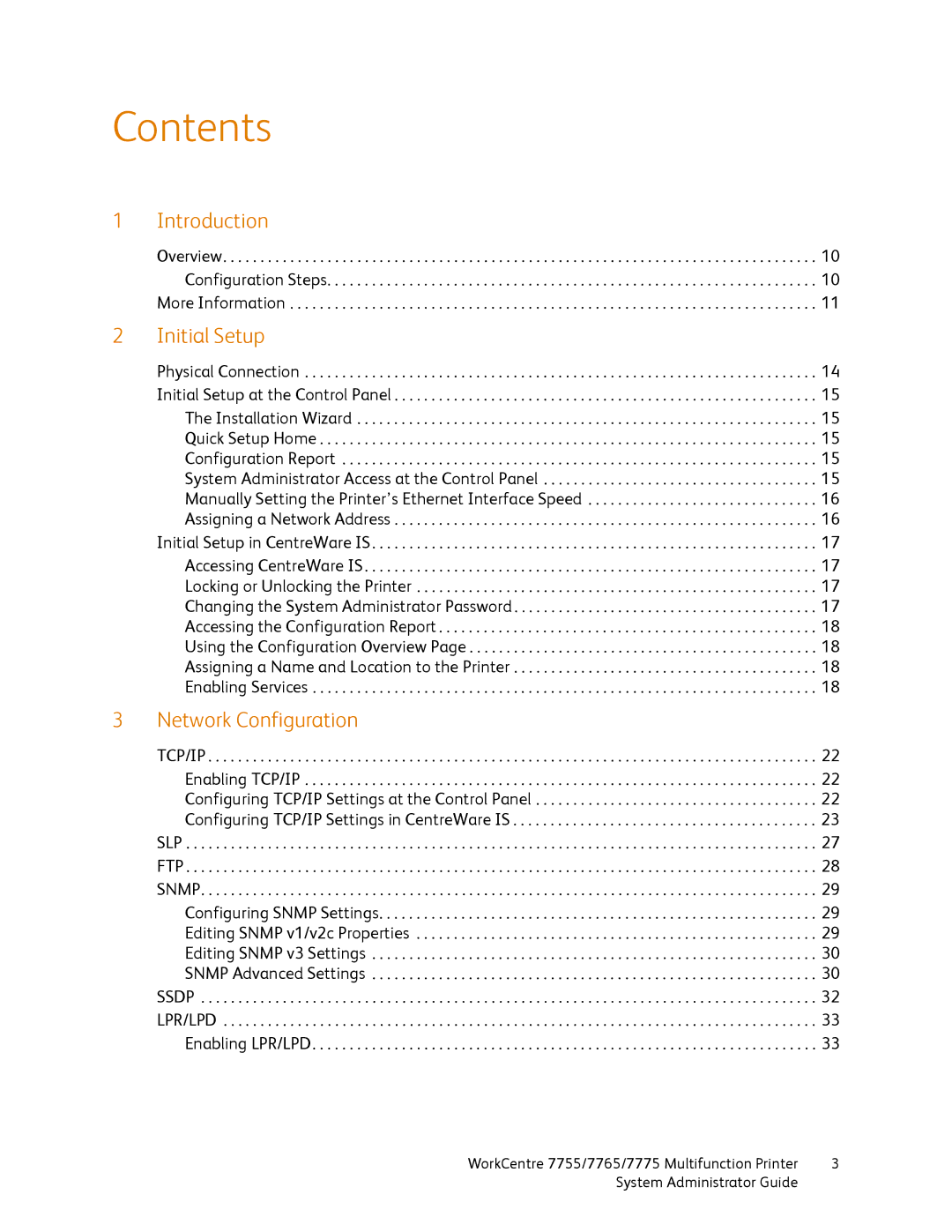 Xerox 7765, 7755, 7775 manual Contents 