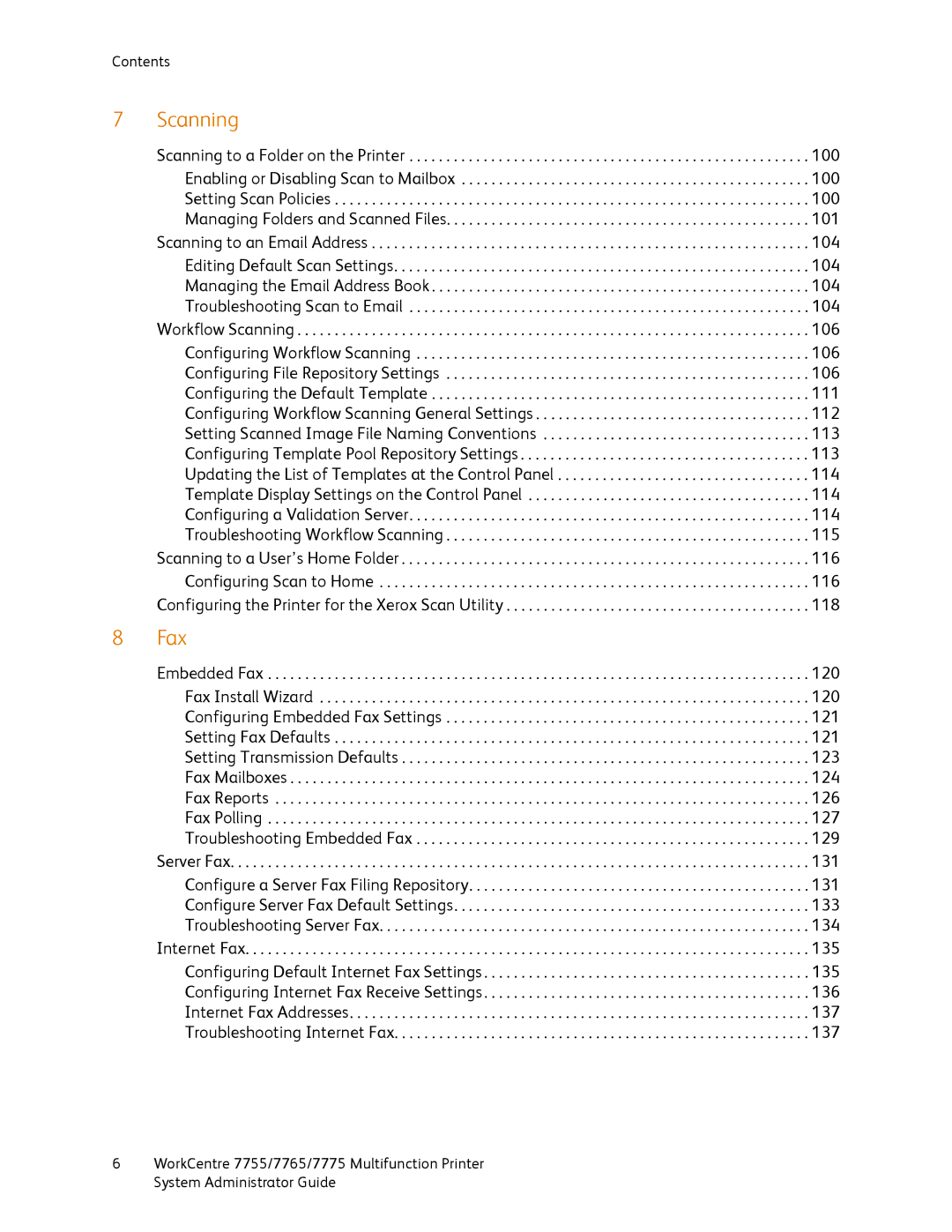 Xerox 7765, 7755, 7775 manual Scanning 