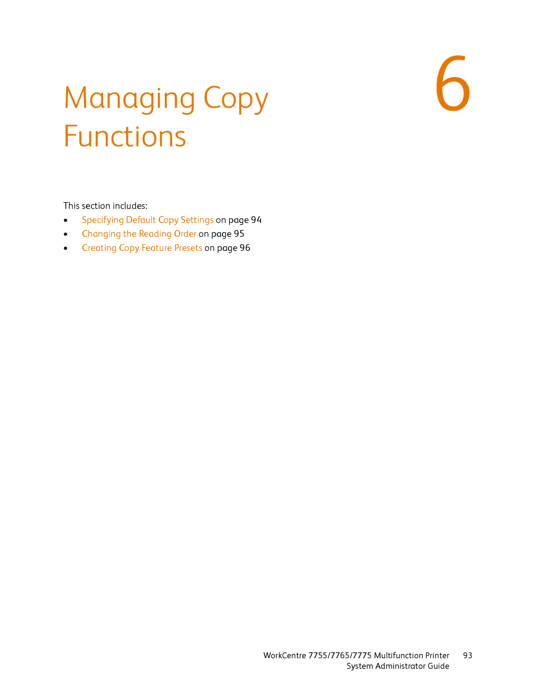 Xerox 7765, 7755, 7775 manual Managing Copy Functions 