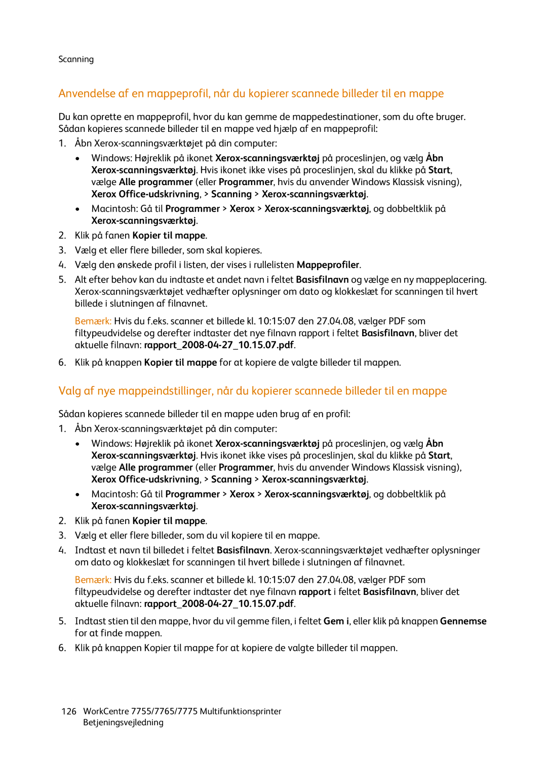 Xerox 7765, 7755, 7775 manual Scanning 