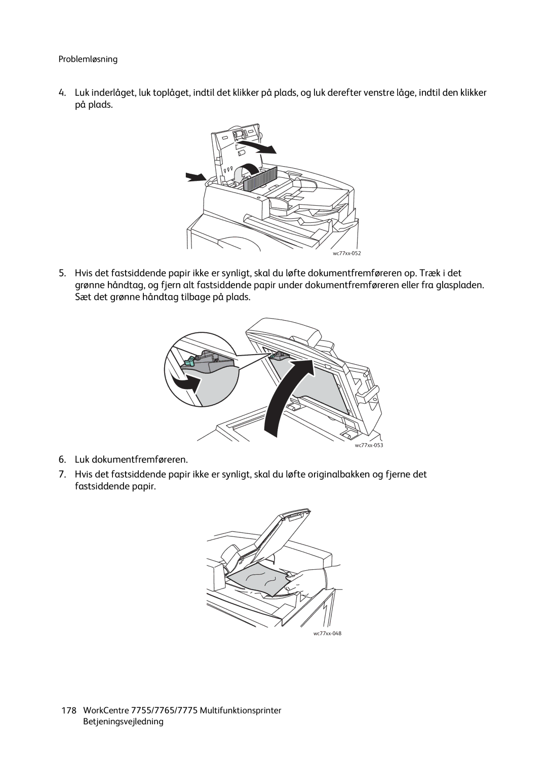 Xerox 7755, 7765, 7775 manual Wc77xx-052 