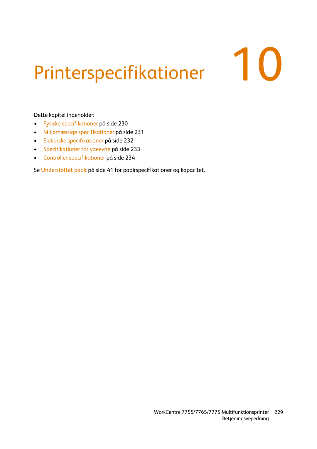 Xerox 7755, 7765, 7775 manual Printerspecifikationer 