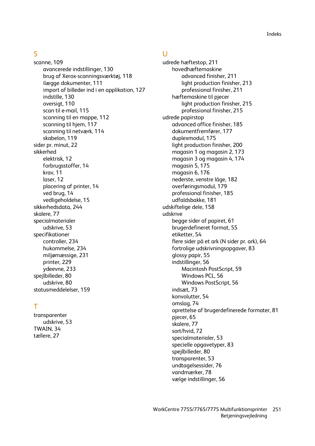 Xerox 7775, 7765, 7755 manual Statusmeddelelser, TWAIN, 34 tællere 