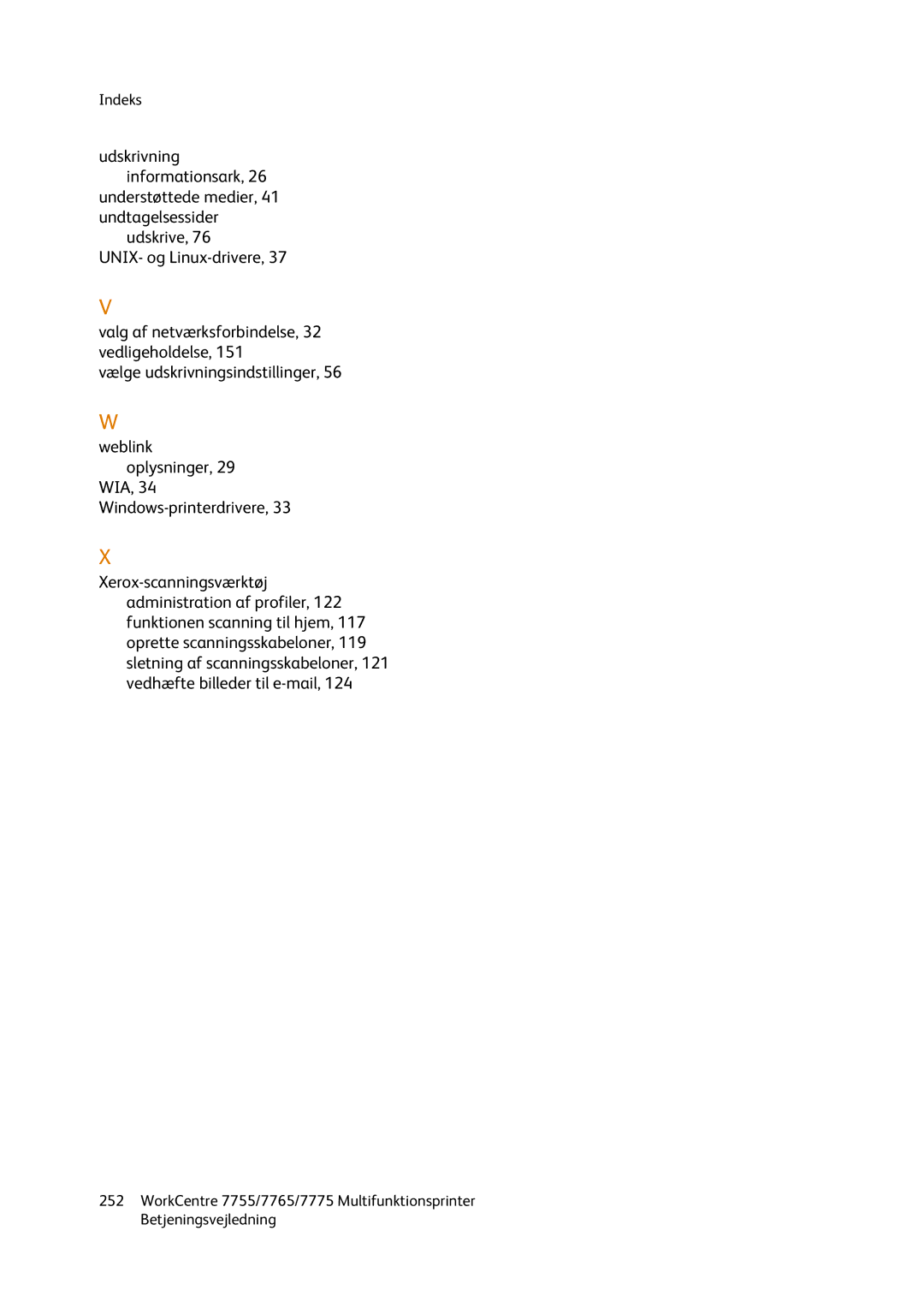 Xerox 7765, 7755, 7775 manual WIA, 34 Windows-printerdrivere 