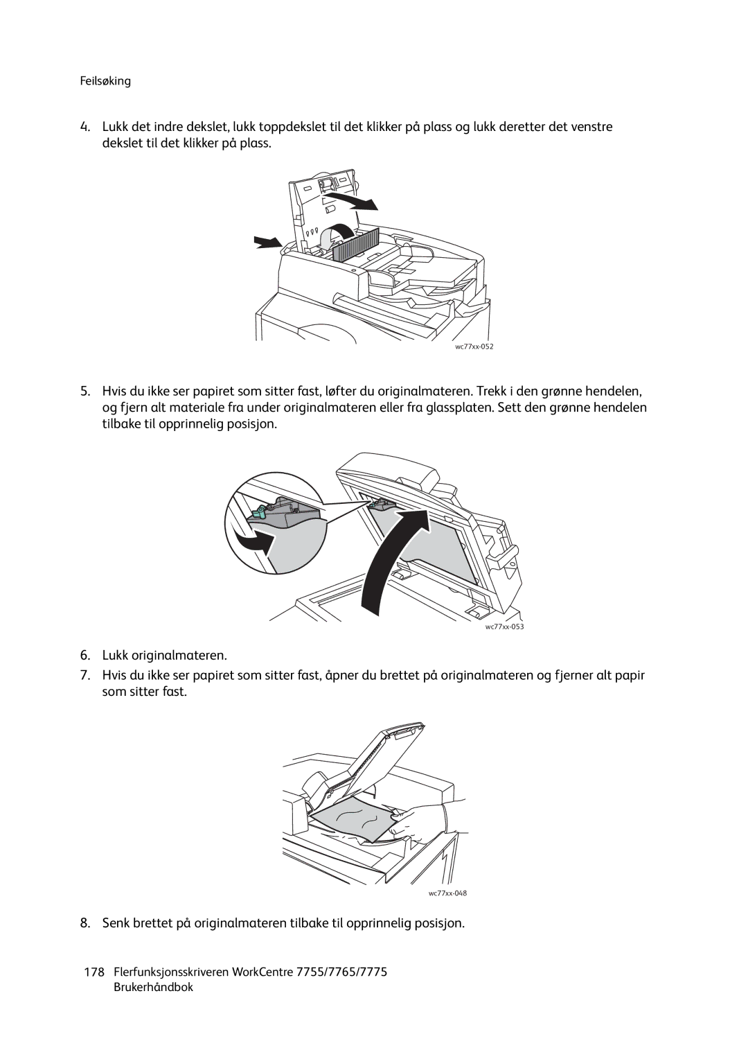 Xerox 7775, 7765, 755 manual Wc77xx-052 