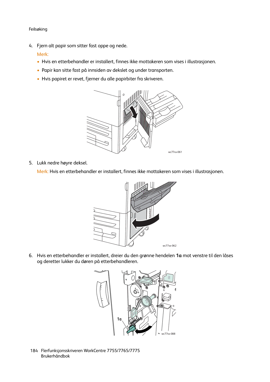 Xerox 7775, 7765, 755 manual Wc77xx-088 