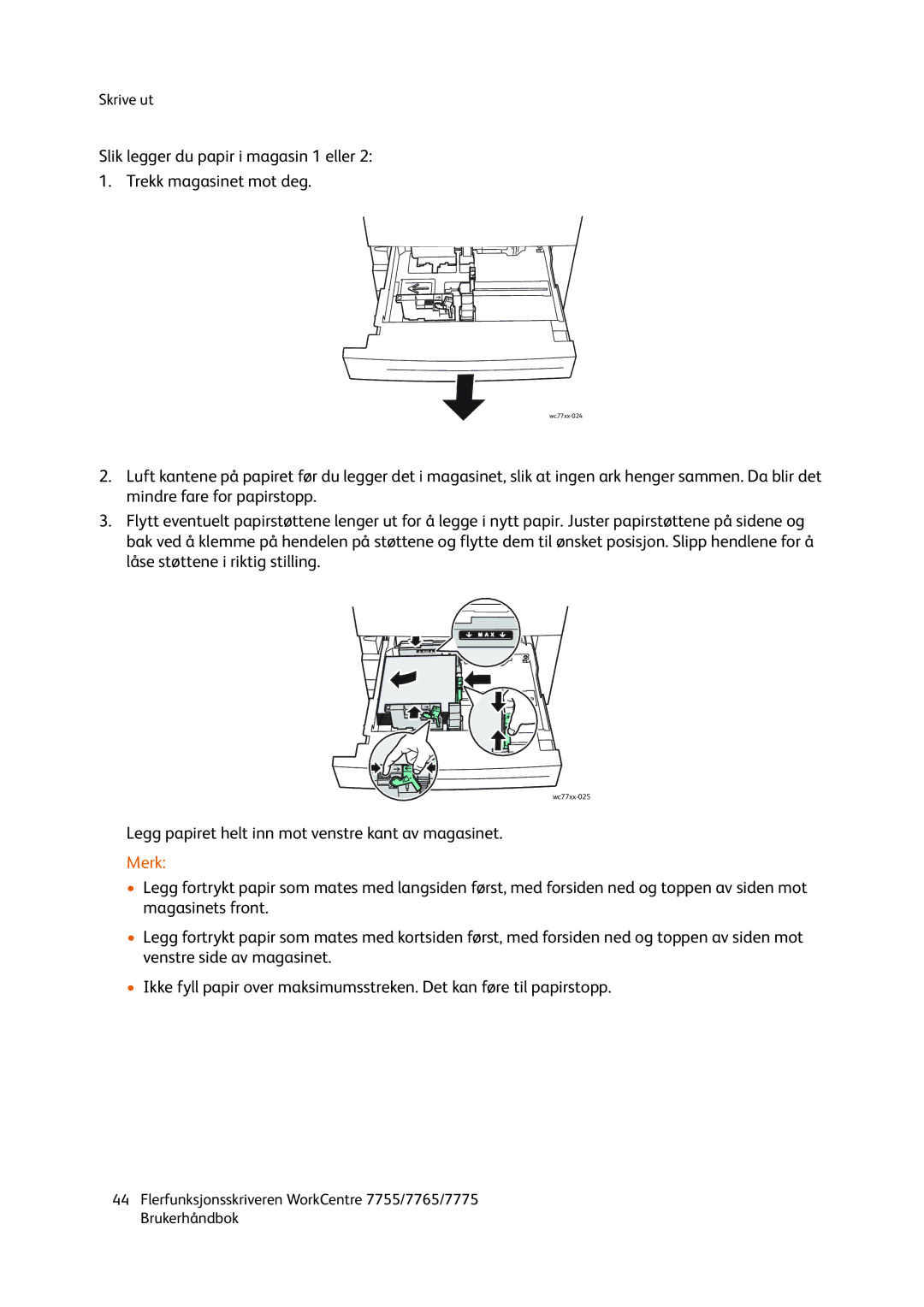 Xerox 755, 7765, 7775 manual Merk 