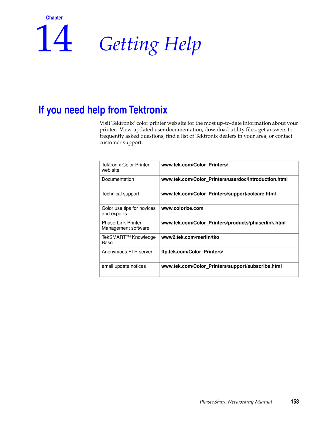 Xerox 360, 780, 840 manual Getting Help, If you need help from Tektronix, 153 