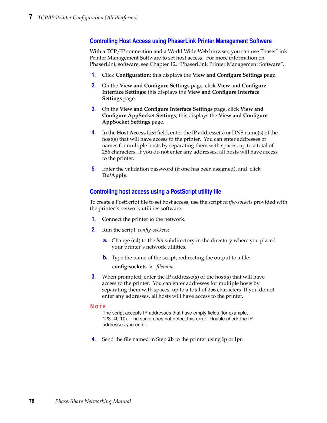 Xerox 360, 780, 840 manual Send the ﬁle named in b to the printer using lp or lpr 