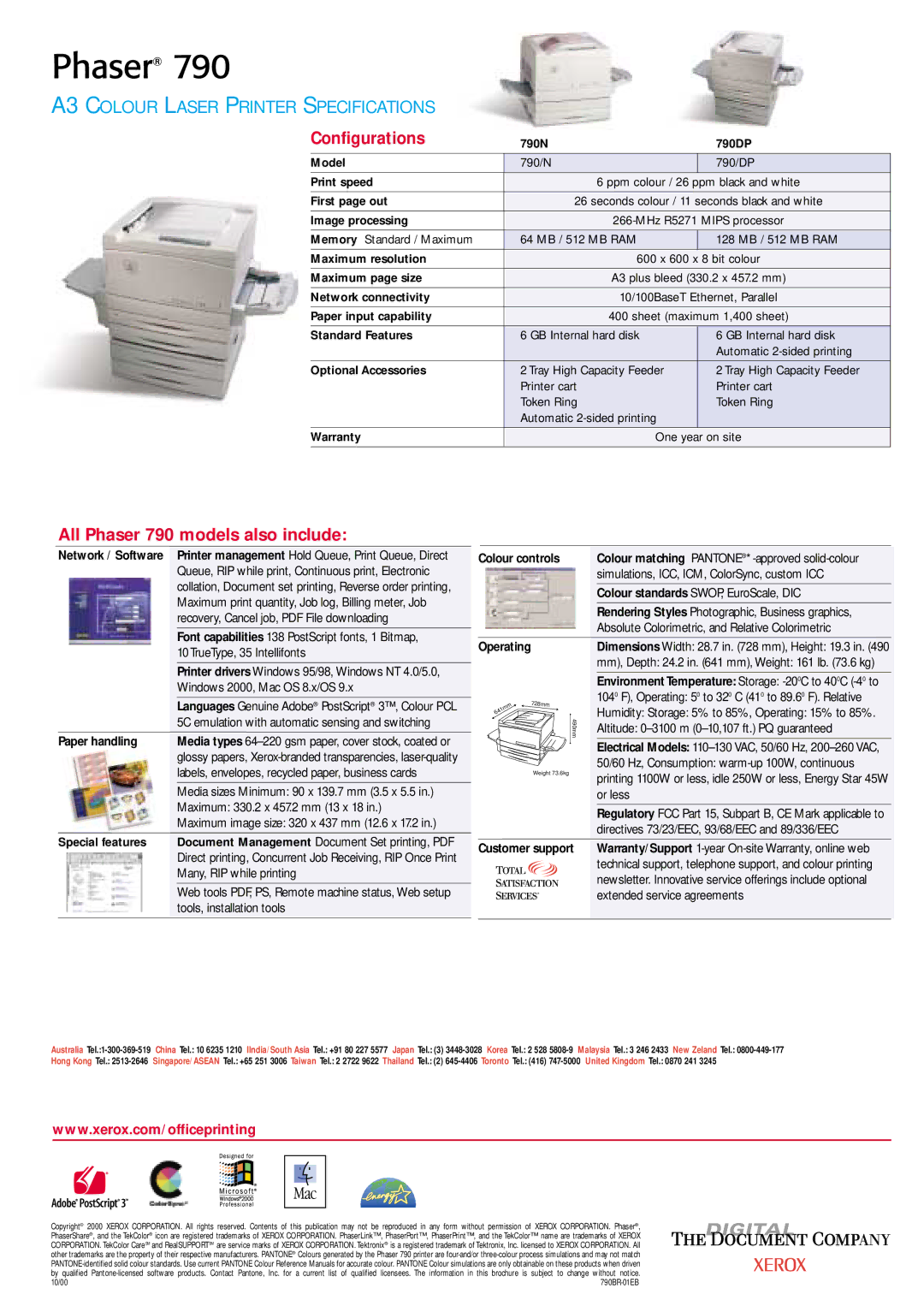 Xerox 790/N specifications Configurations 