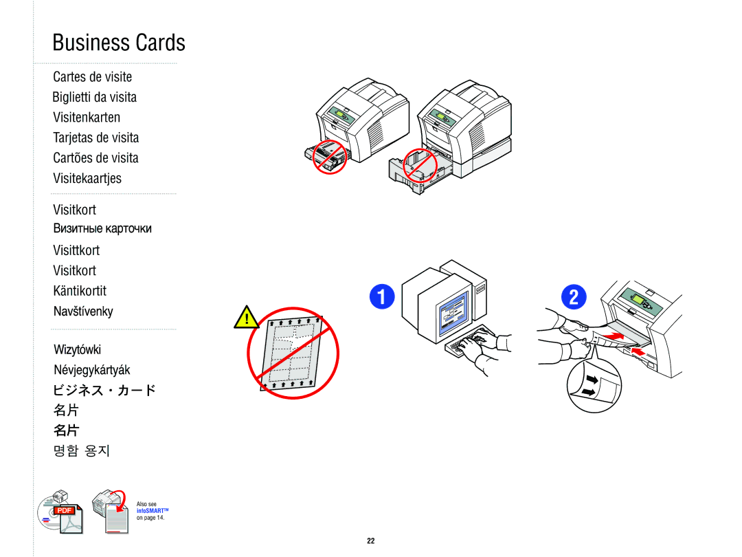 Xerox 8 2 0 0 manual Business Cards 