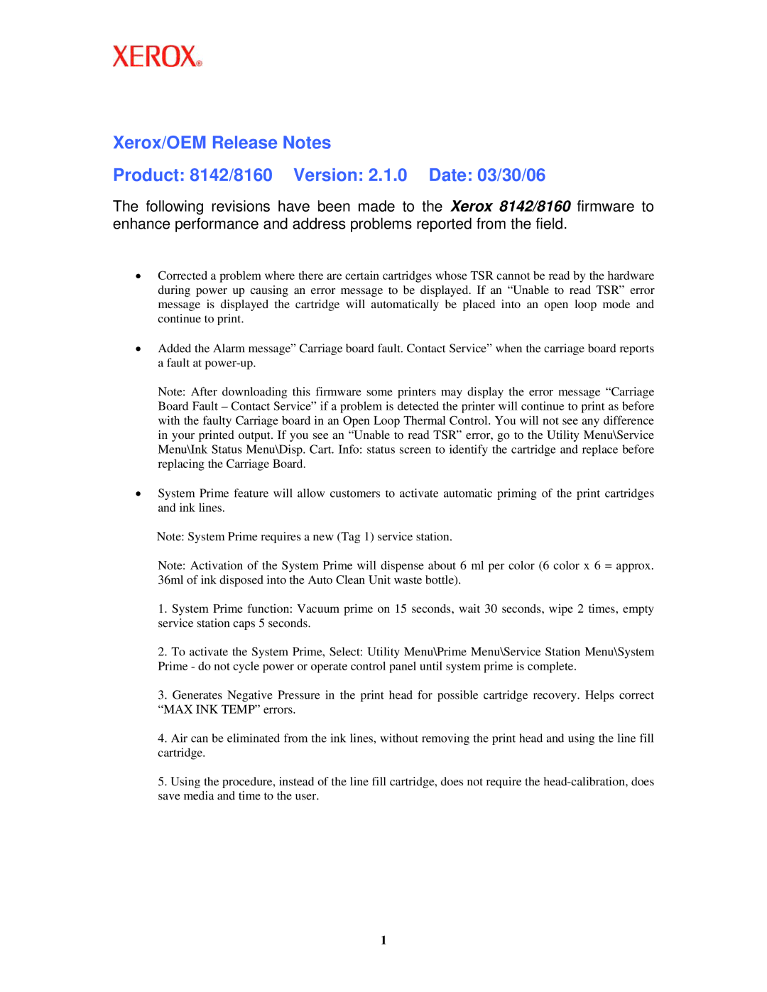 Xerox 8160, 8142 manual 