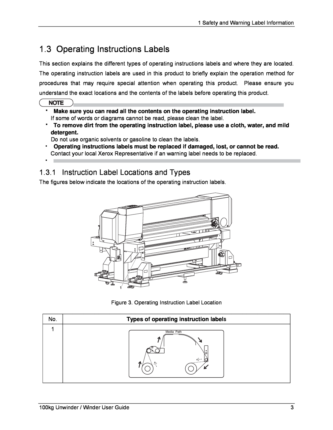 Xerox 8254E, 8264E manual Operating Instructions Labels, Instruction Label Locations and Types 