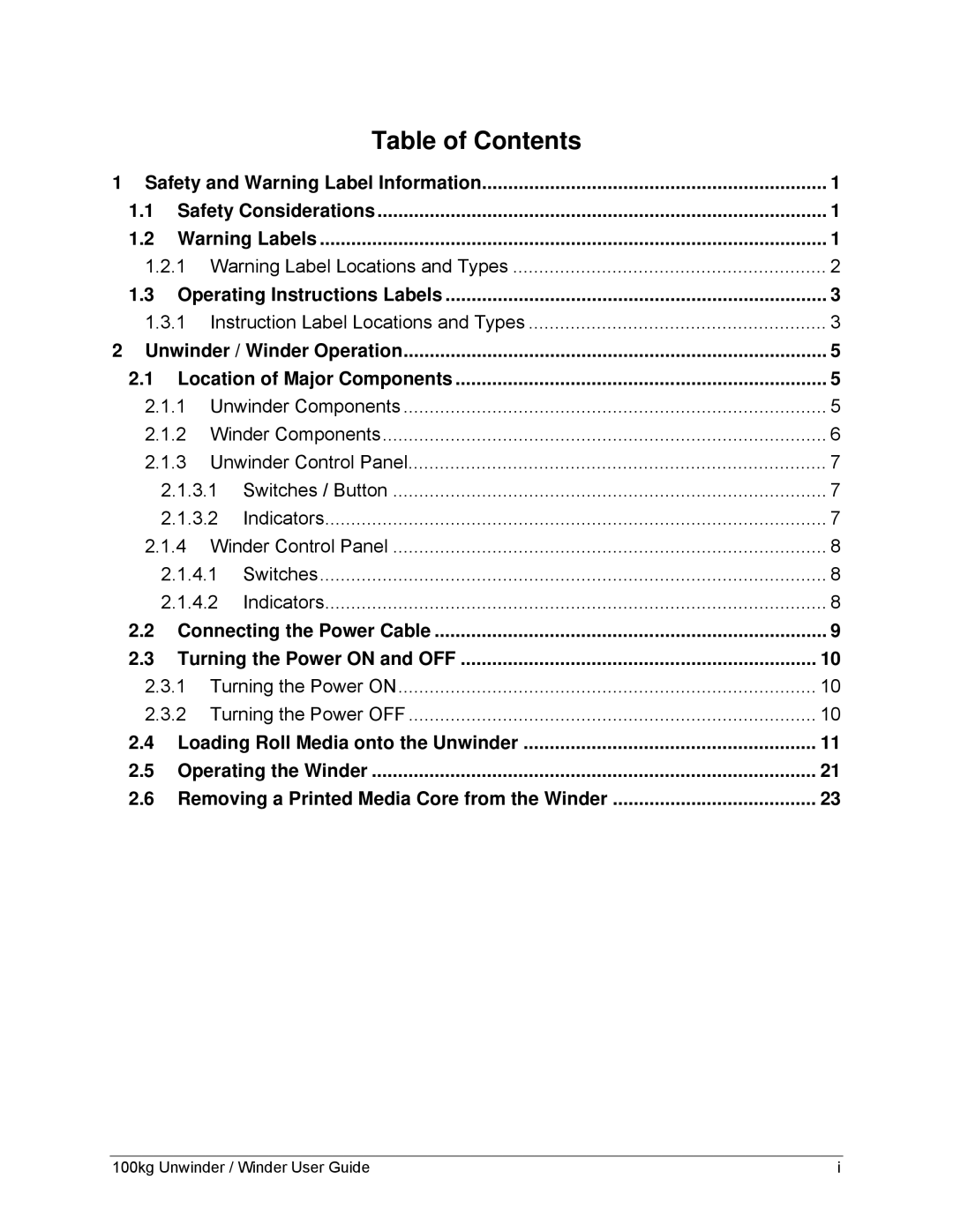 Xerox 8254E, 8264E manual Table of Contents 