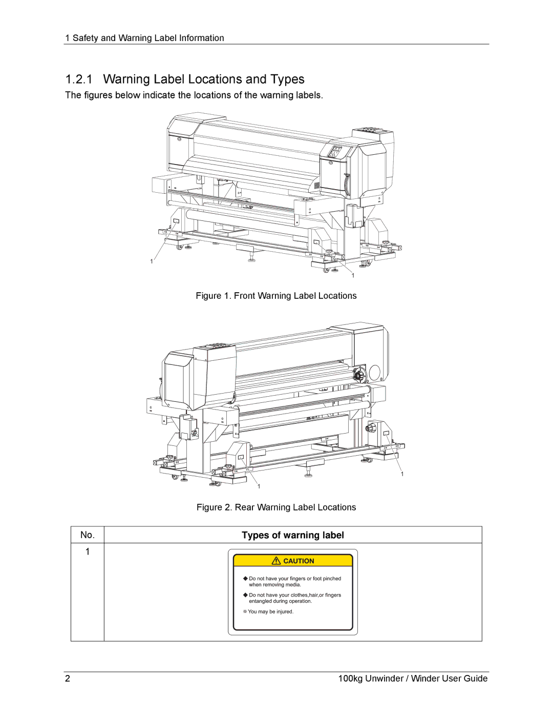 Xerox 8264E, 8254E manual Types of warning label 