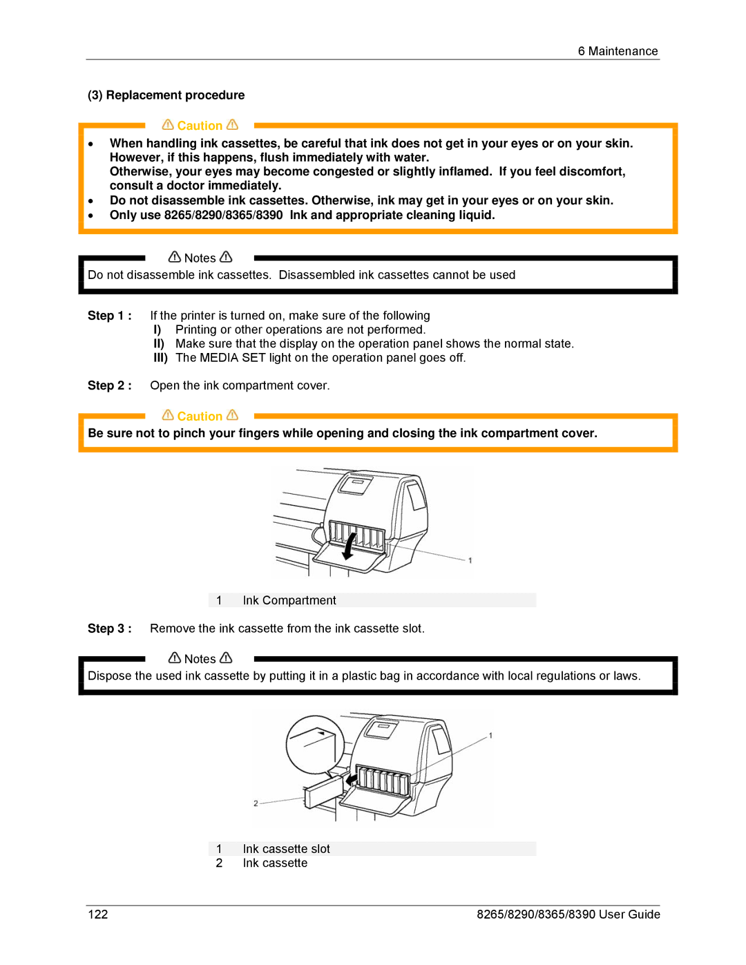 Xerox 8390, 8290, 8265, 8365 manual Maintenance 