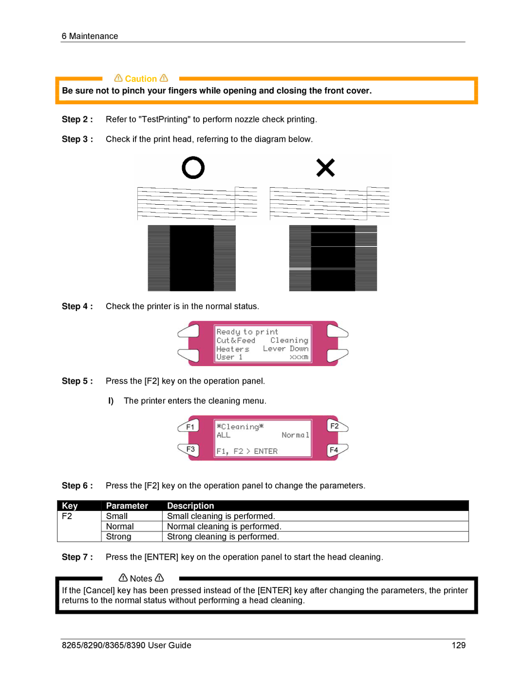 Xerox 8265, 8290, 8390, 8365 manual Step, Parameter Description 