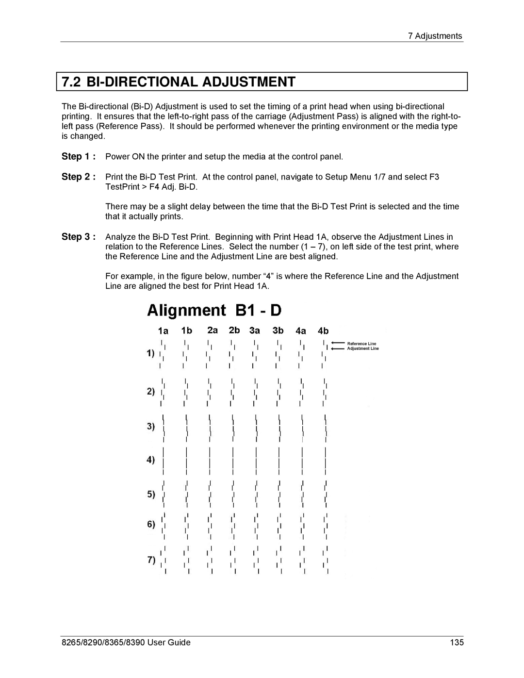 Xerox 8365, 8290, 8265, 8390 manual BI-DIRECTIONAL Adjustment 