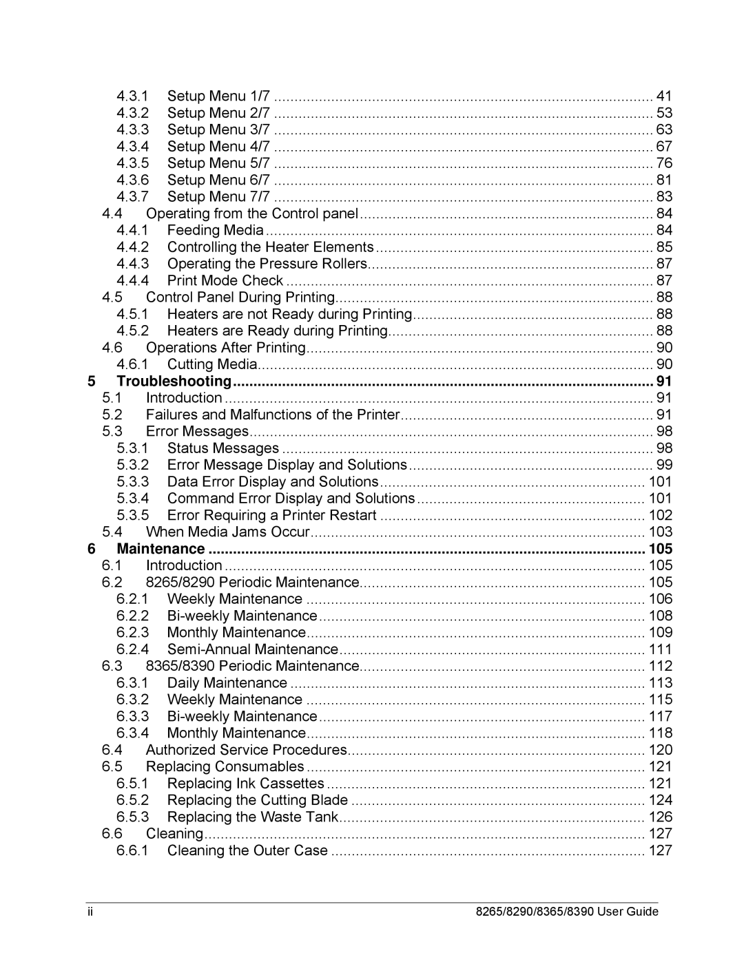 Xerox 8390, 8290, 8265, 8365 manual Troubleshooting 