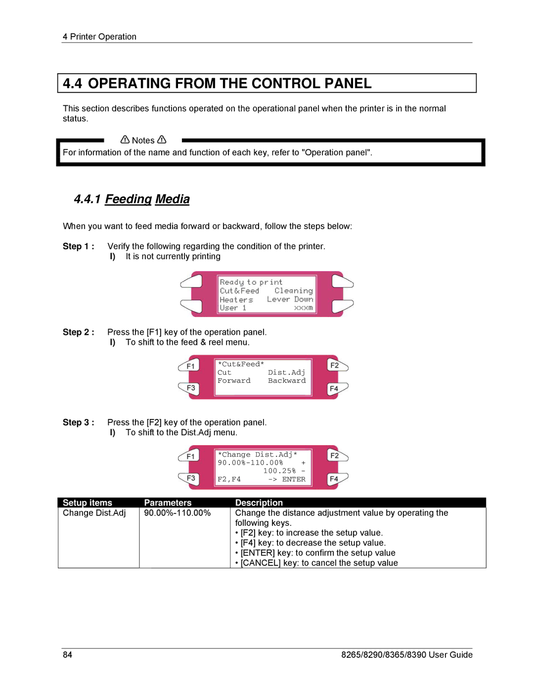 Xerox 8290, 8265, 8390, 8365 manual Operating from the Control Panel, Feeding Media 