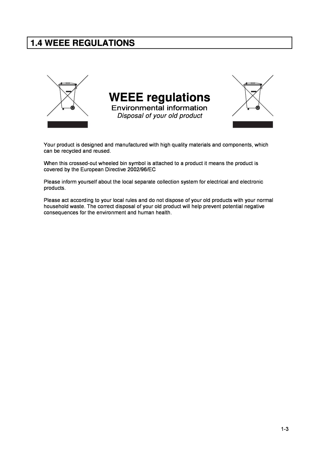 Xerox 83xx, 82xx manual Weee Regulations, Disposal of your old product, WEEE regulations, Environmental information 