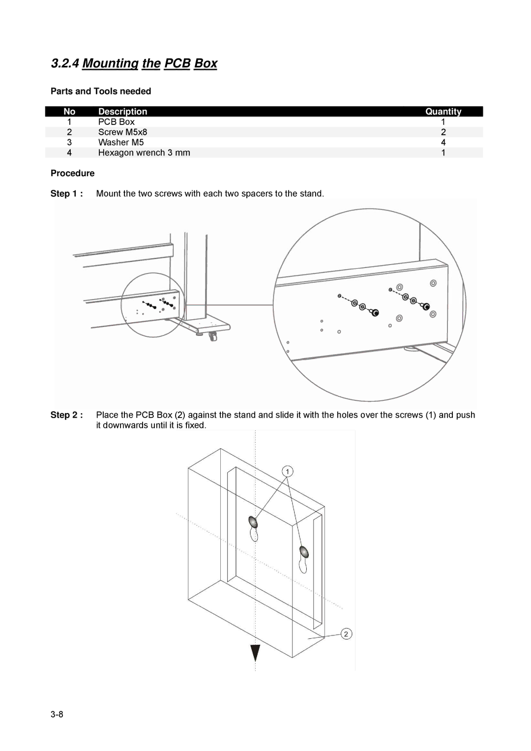 Xerox 82xx, 83xx manual Mounting the PCB Box 