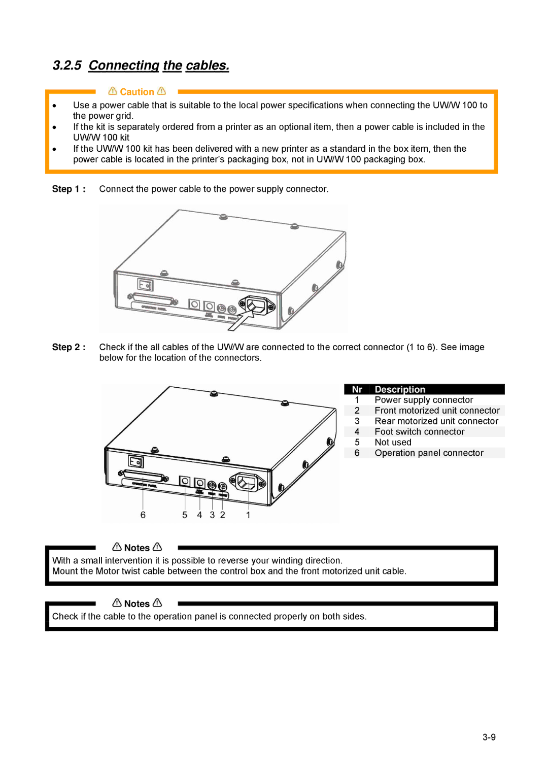 Xerox 83xx, 82xx manual Connecting the cables, Nr Description 