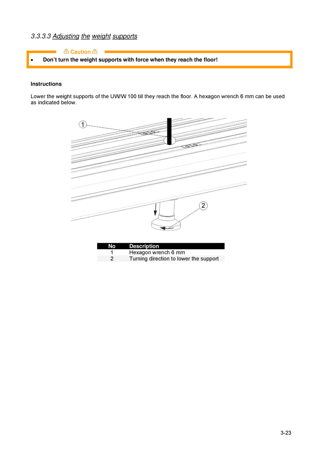 Xerox 83xx, 82xx manual Adjusting the weight supports 