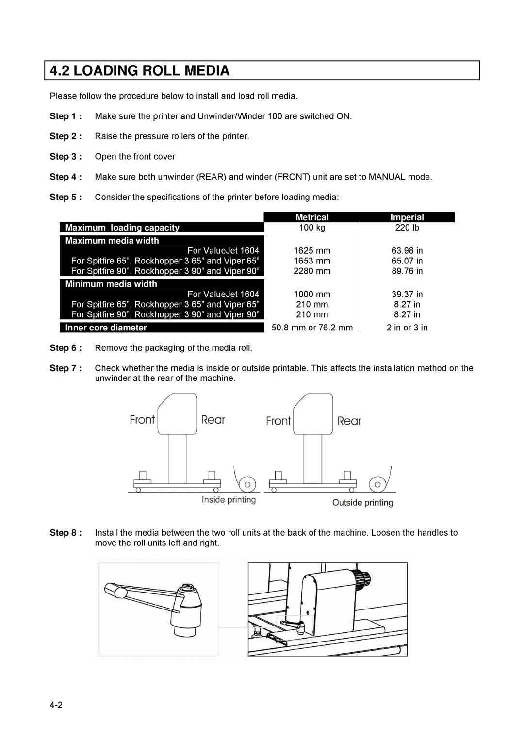 Xerox 82xx, 83xx manual Loading Roll Media 