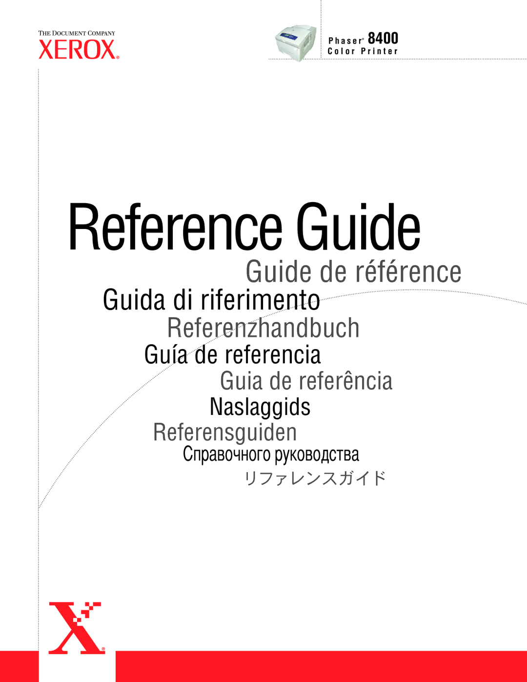 Xerox 8400 manual Reference Guide 