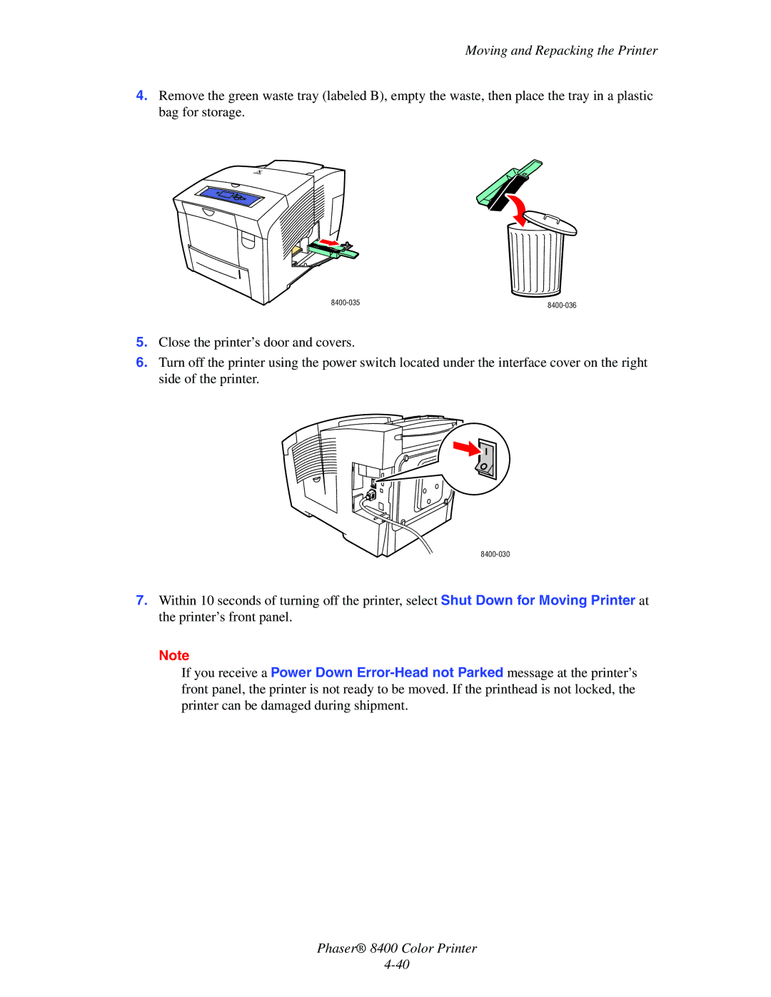 Xerox manual 8400-035 8400-036 