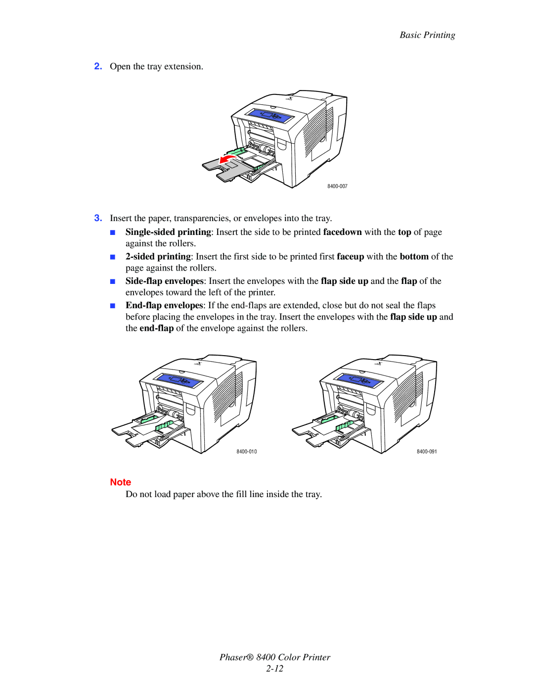 Xerox 8400 manual Basic Printing 