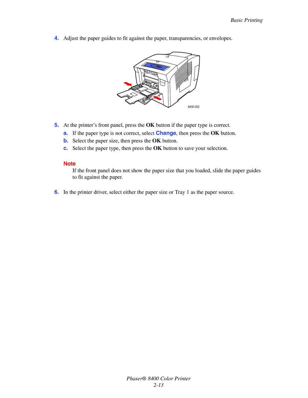 Xerox manual 8400-052 