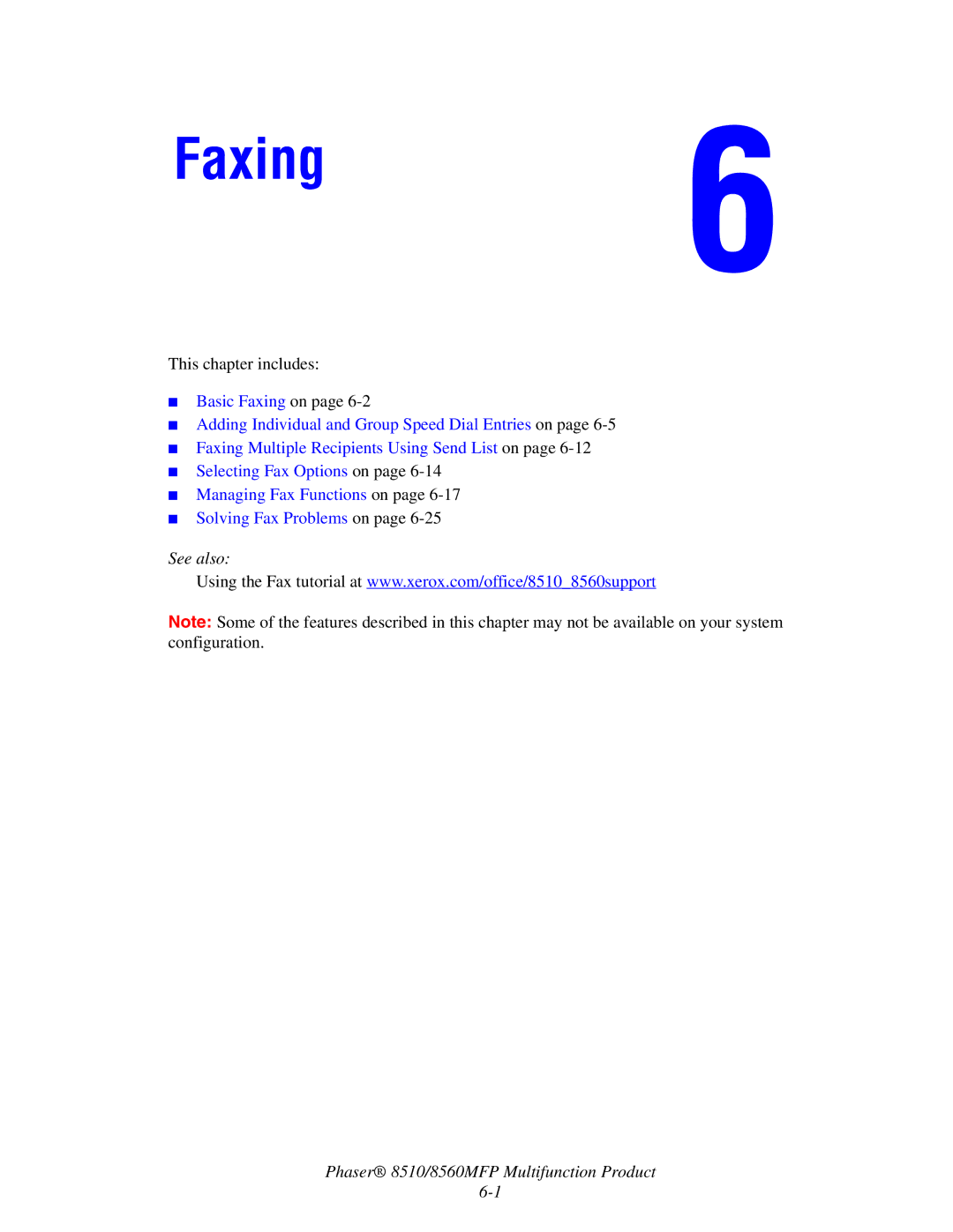 Xerox 8510 manual Faxing 