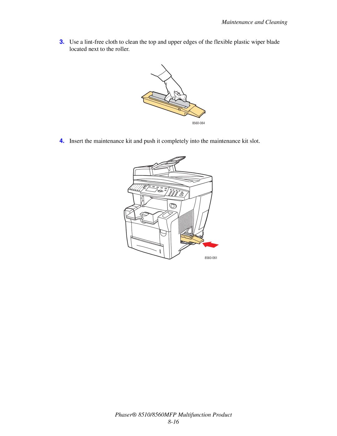 Xerox 8510 manual 8560-064 