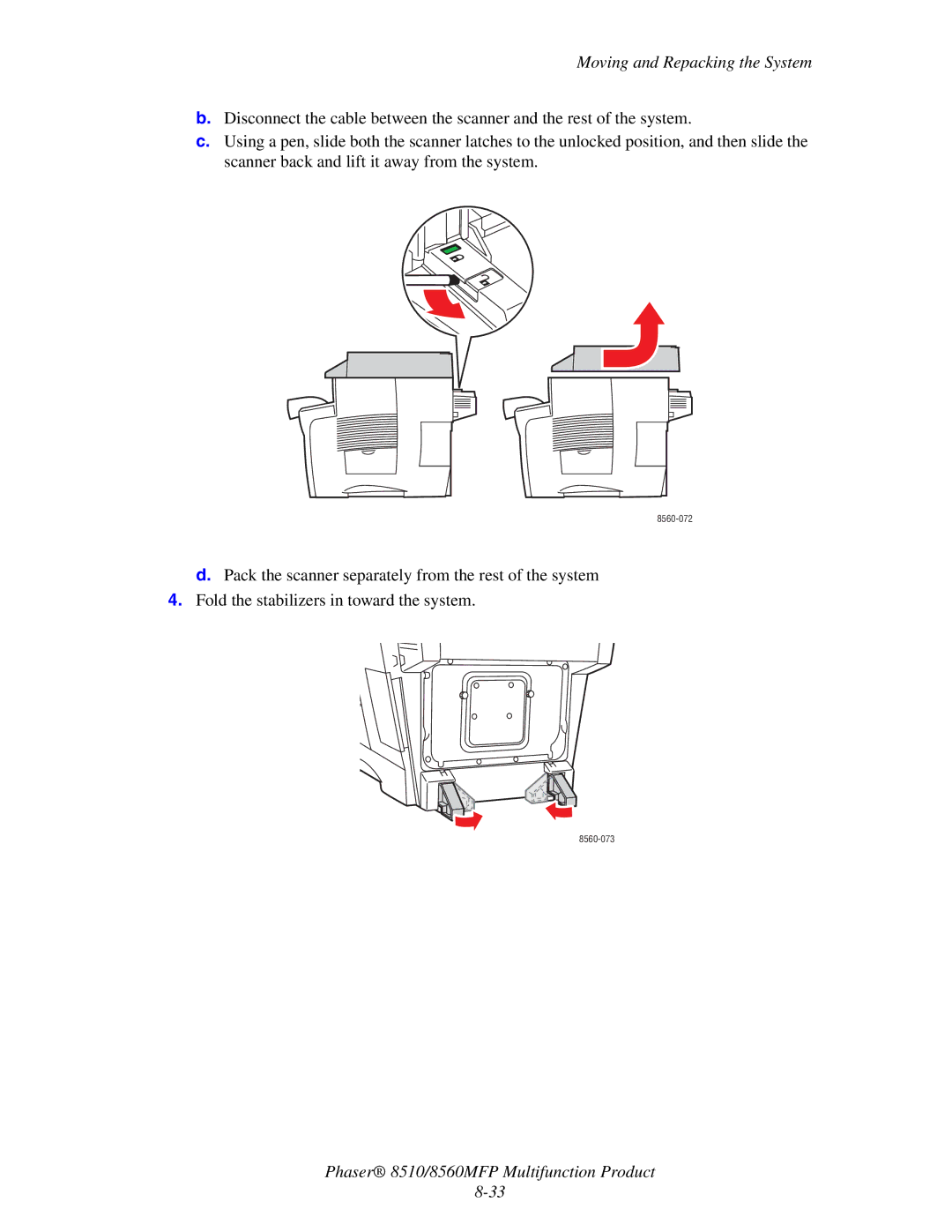 Xerox 8510 manual 8560-072 