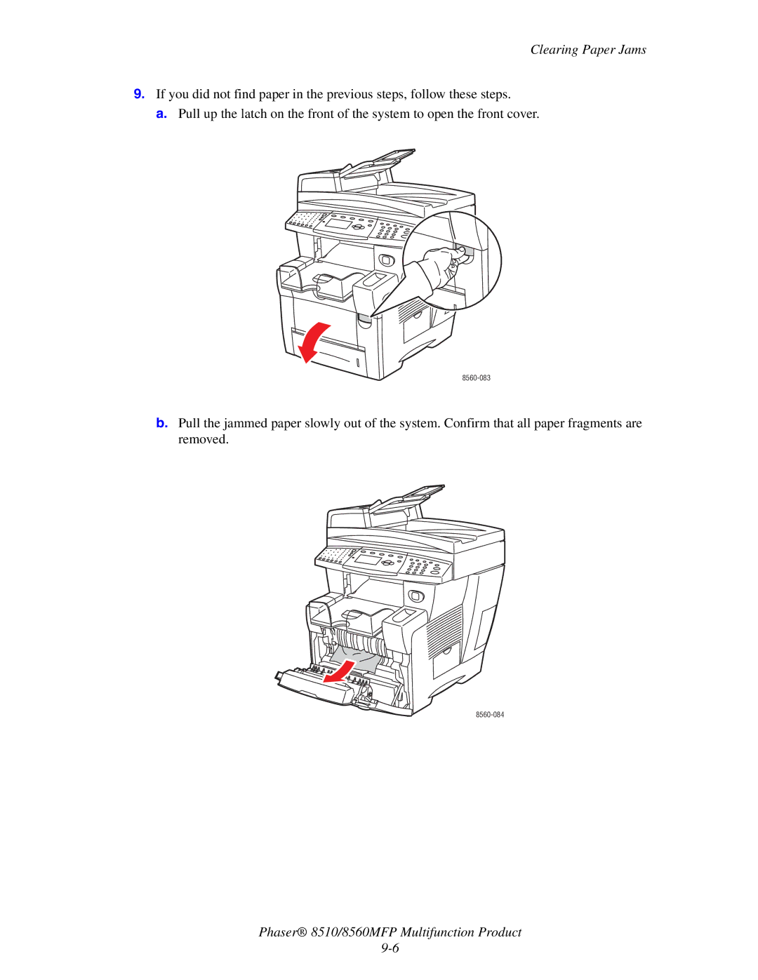 Xerox 8510 manual 8560-083 