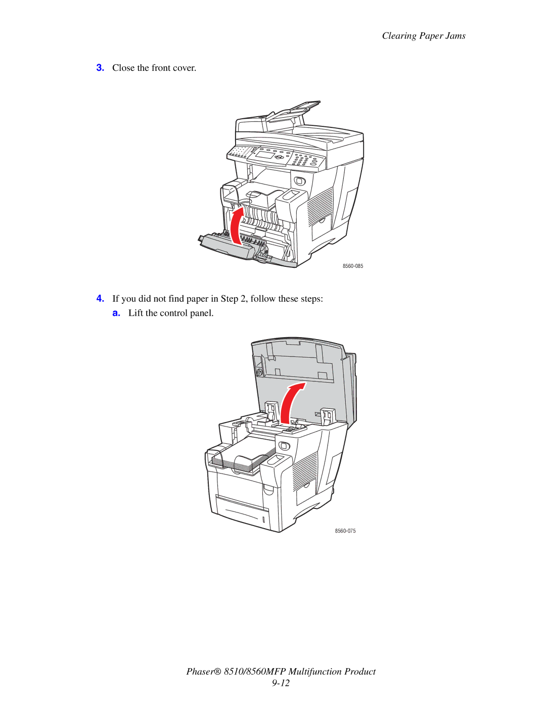 Xerox 8510 manual Close the front cover 