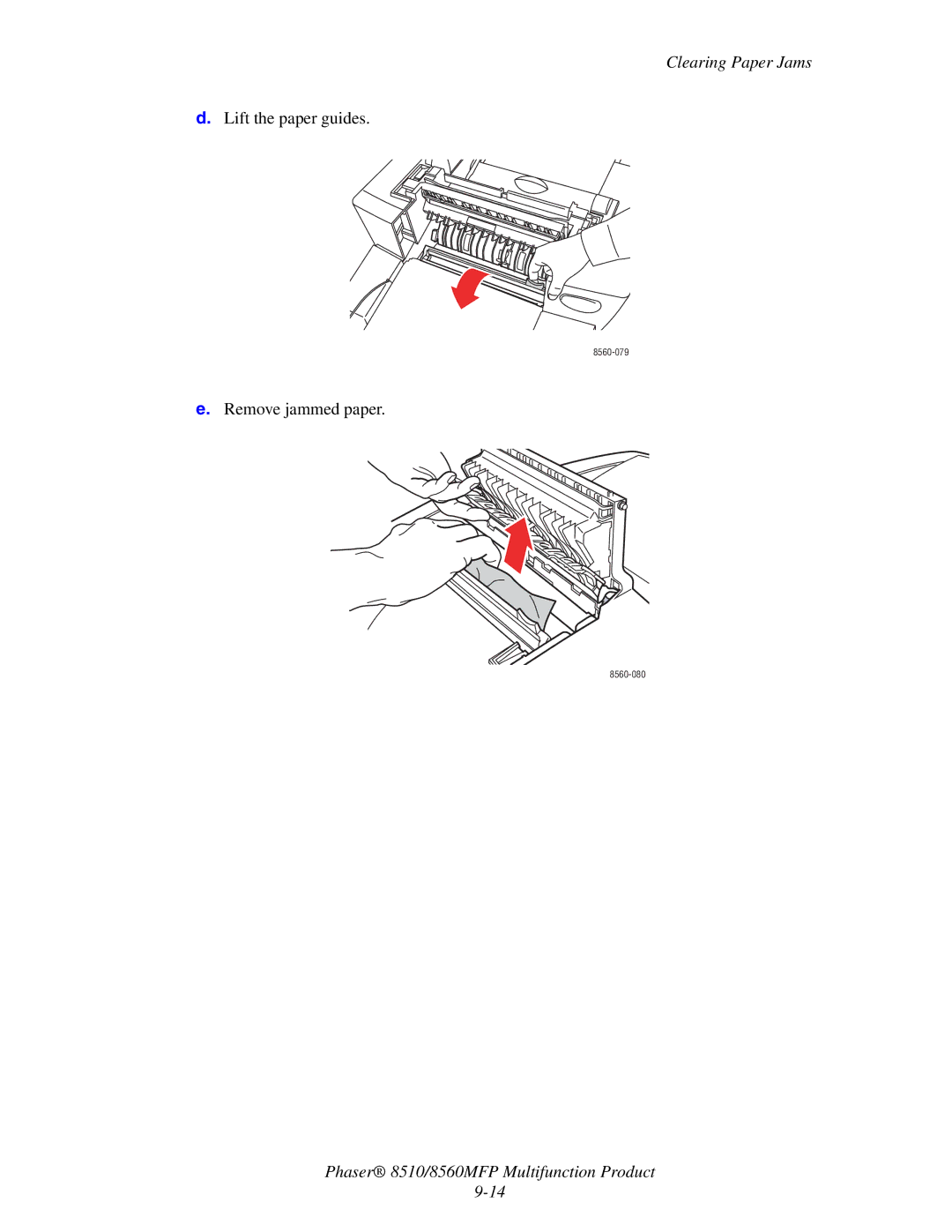 Xerox 8510 manual Lift the paper guides 