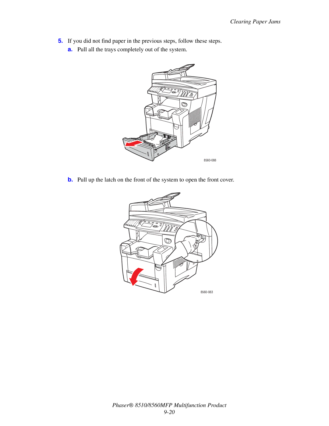 Xerox 8510 manual 8560-083 