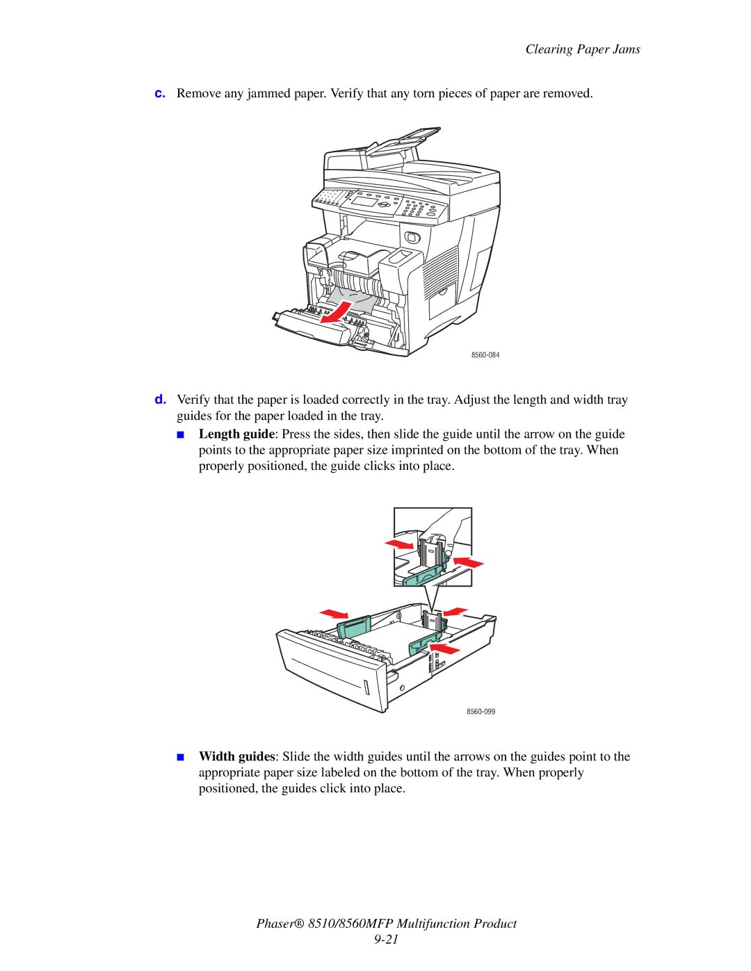 Xerox 8510 manual 8560-099 