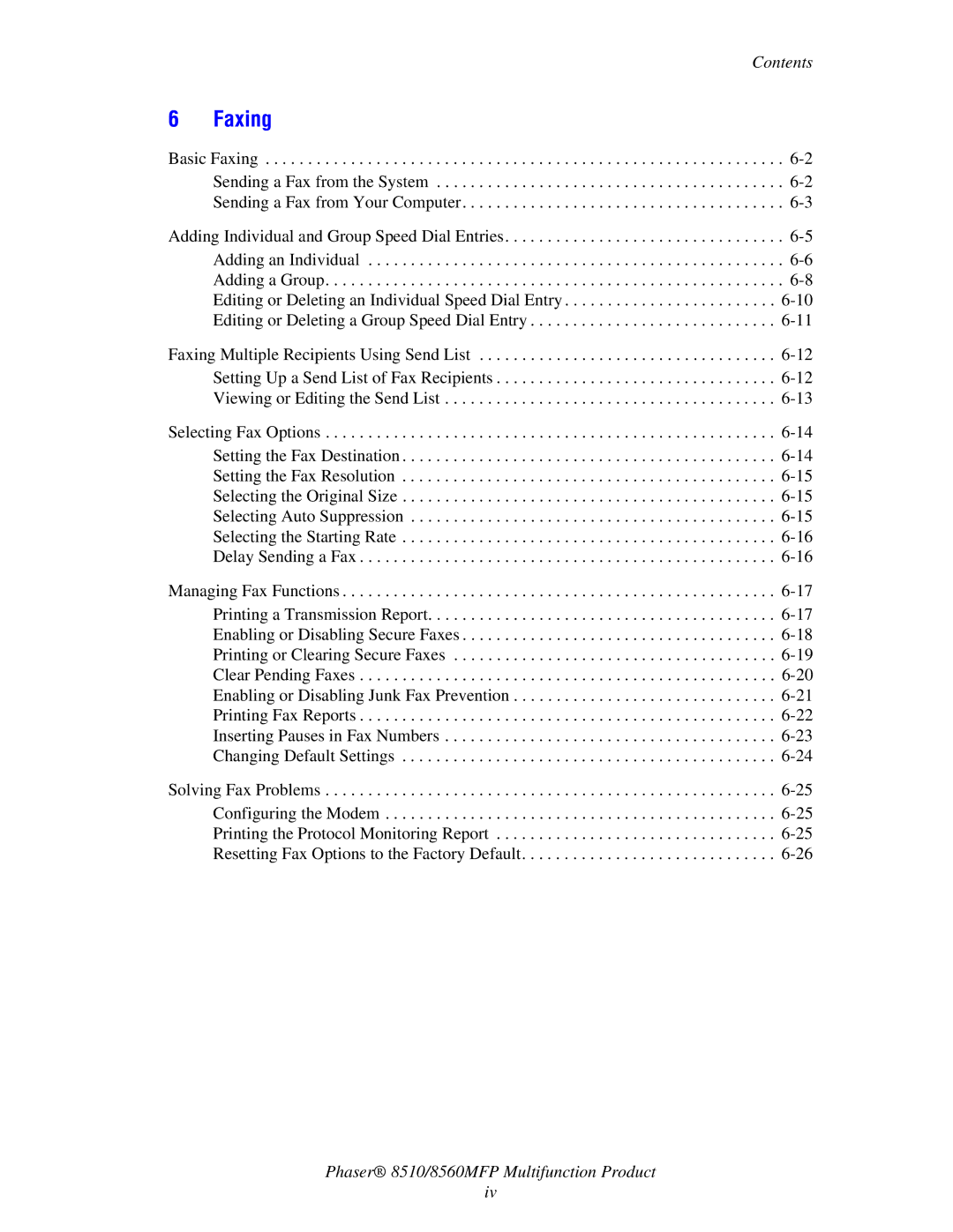 Xerox 8510 manual Faxing 