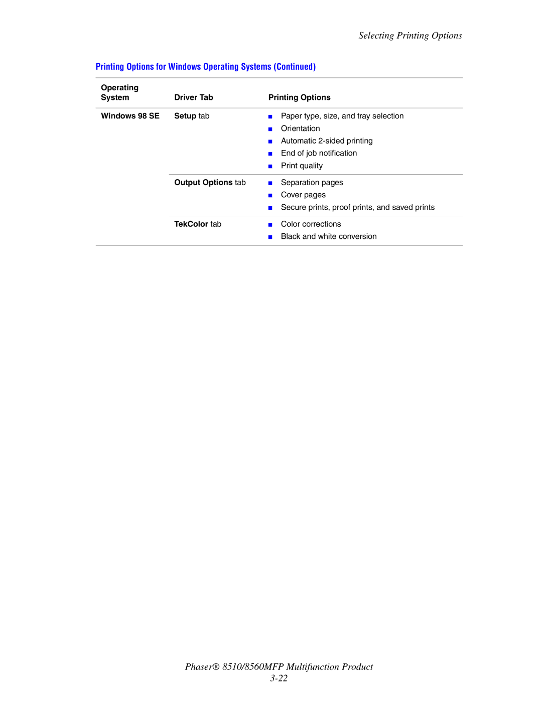 Xerox 8510 manual Paper type, size, and tray selection 