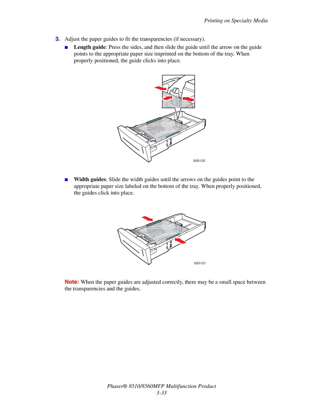 Xerox 8510 manual 8560-030 