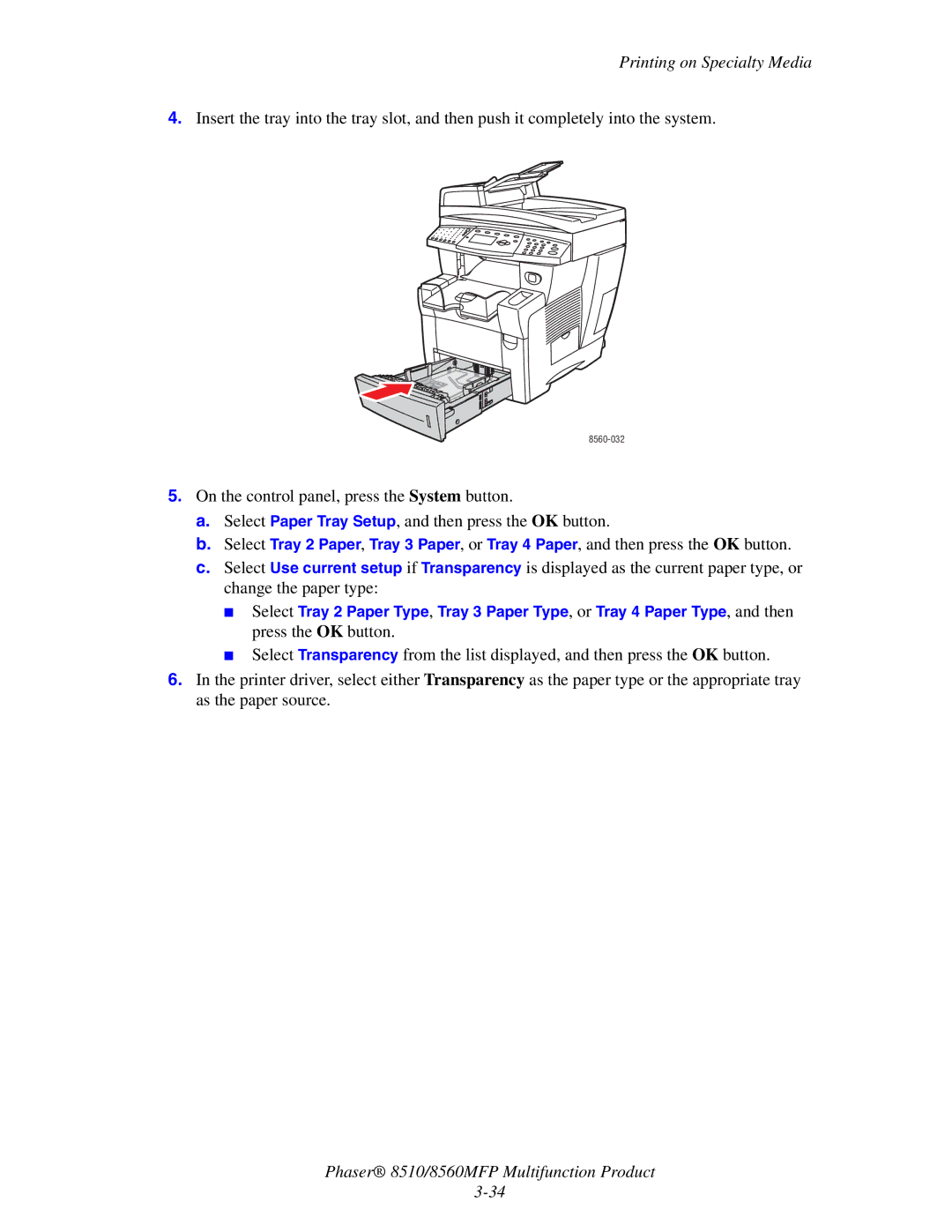 Xerox 8510 manual 8560-032 