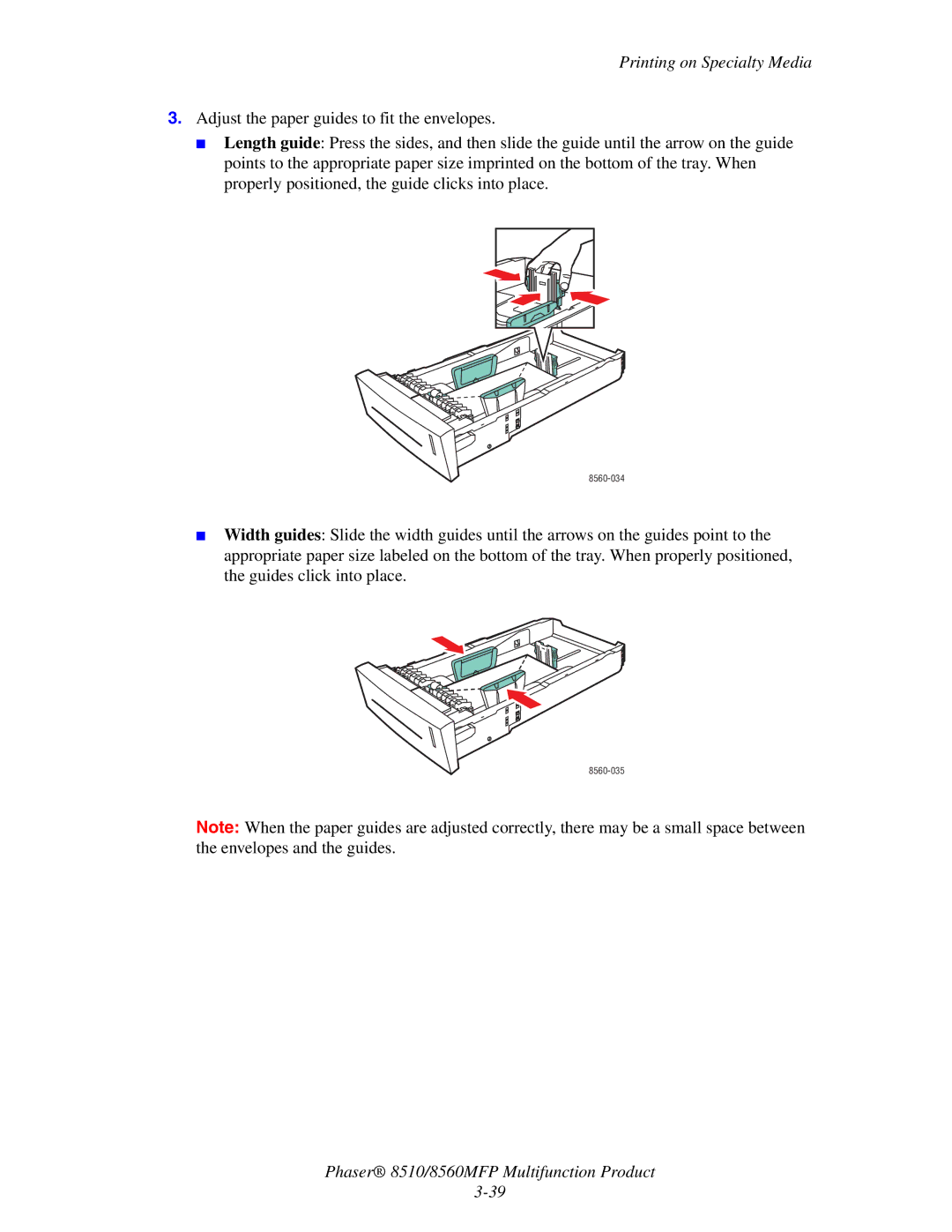 Xerox 8510 manual 8560-034 