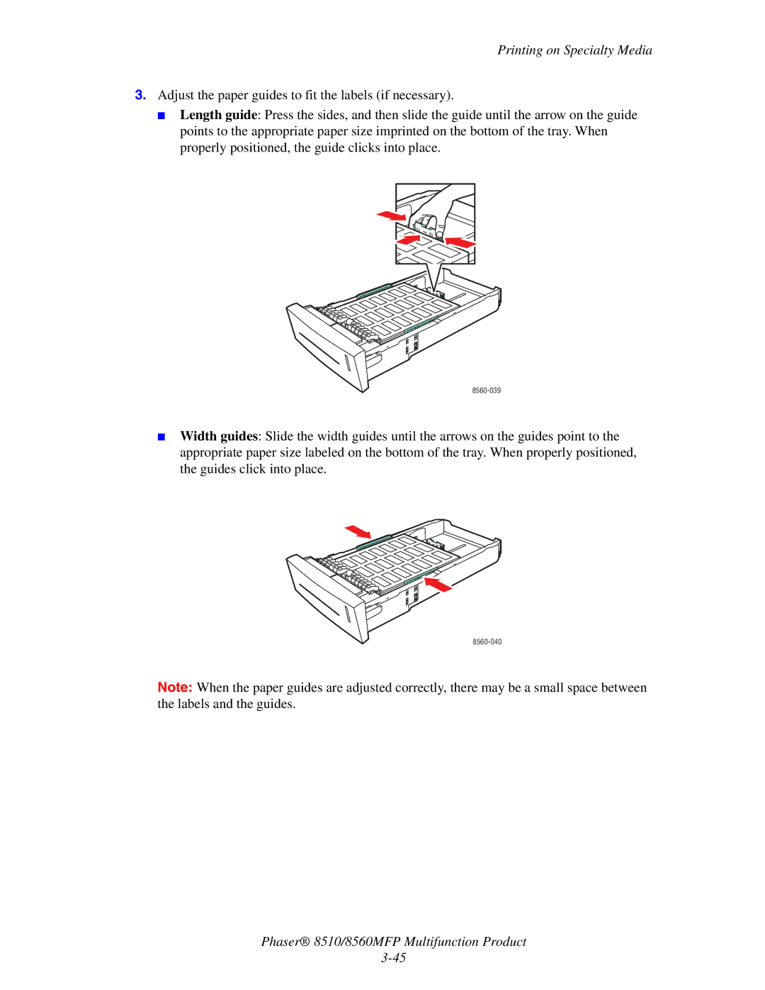 Xerox 8510 manual 8560-039 