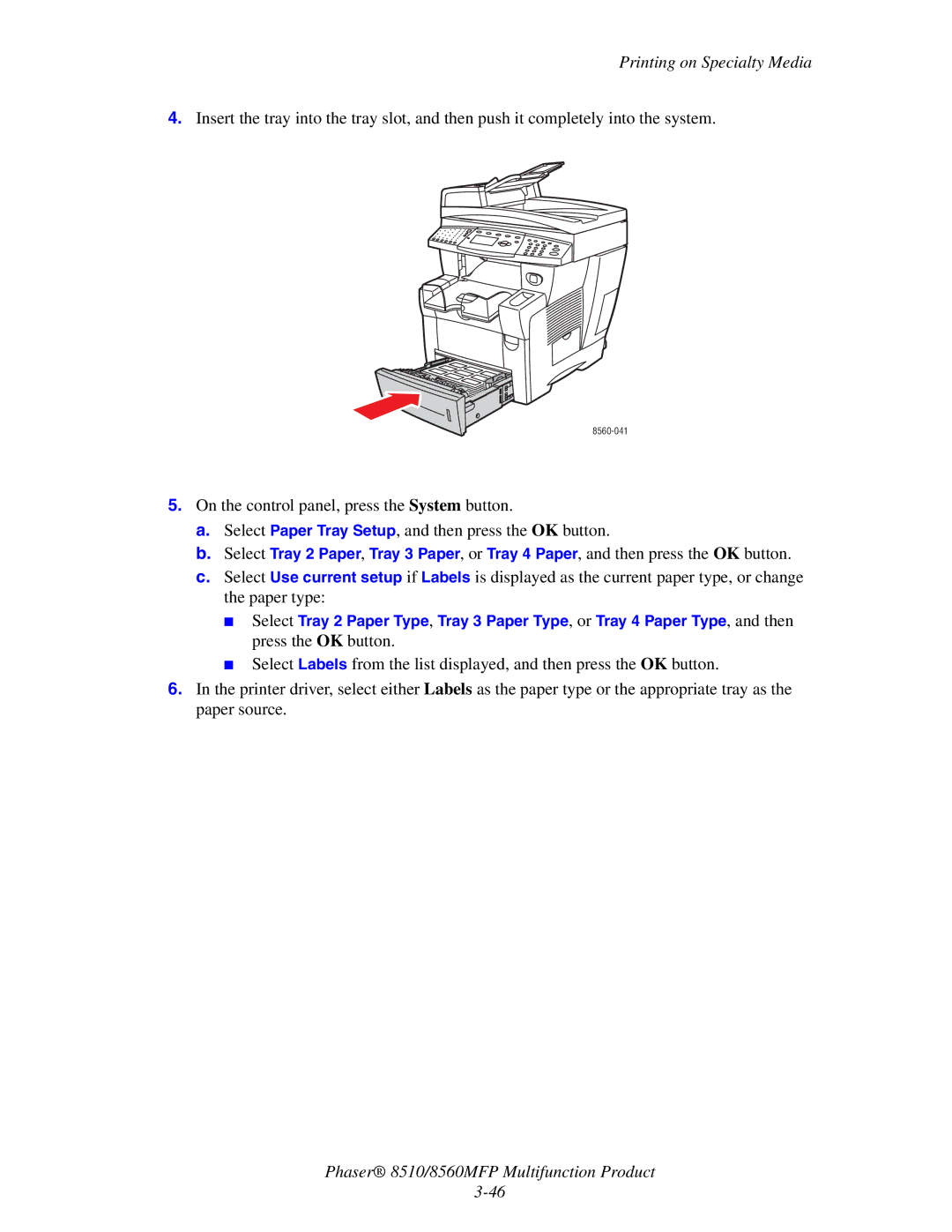 Xerox 8510 manual 8560-041 