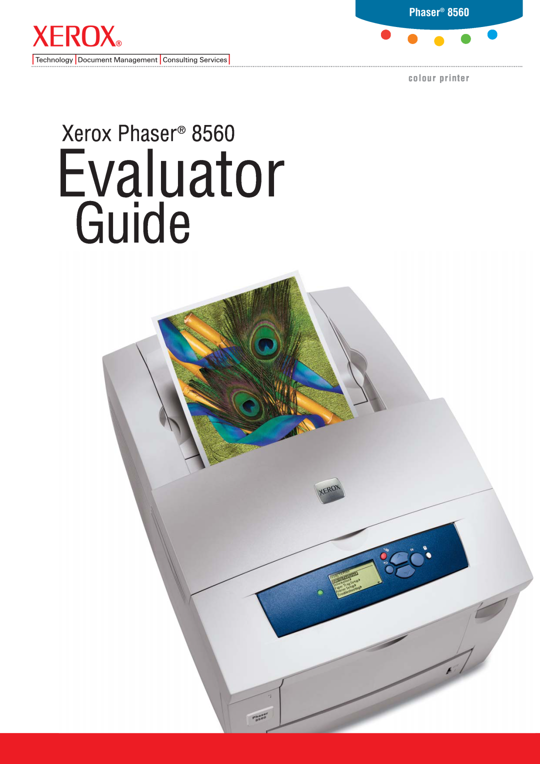 Xerox 8560 manual Evaluator, Guide, Xerox Phaser, colour printer 