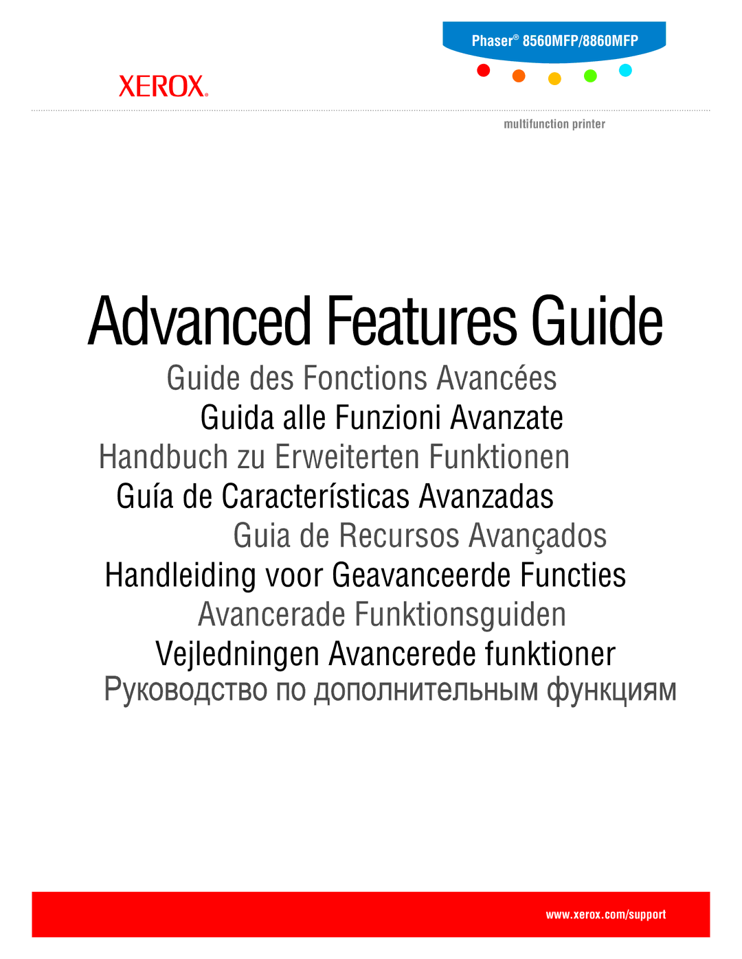 Xerox 8560MFP/8860MFP manual Advanced Features Guide 